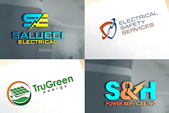 design solar panel energy and power electrician logo