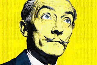 draw pop art portrait in roy lichtenstein style