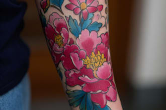 makle a tattoo design of tattoo sleeve