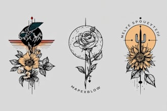 make custom tattoo designs in line art