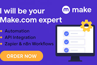 setup make com, API integration, zapier n8n workflows automation expert