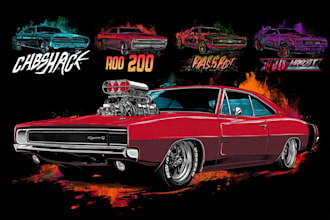 create a car or any vehicle illustrations or tshirt design