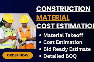 do construction cost estimate and material takeoff in nrm