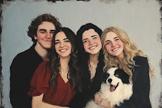 create family portrait friendship portrait pet portrait