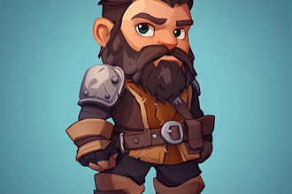draw 2d game character illustration