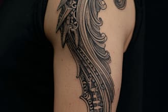 do sleeve tattoo design, realistic tattoo design
