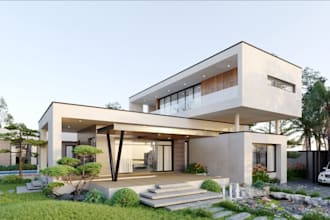create exterior and interior  3d realistic rendering