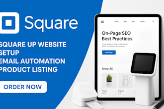 design square up website online store, setup square up website email automation