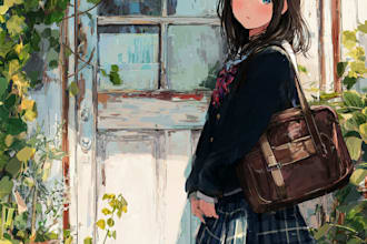 draw an anime character illustration for commercial use