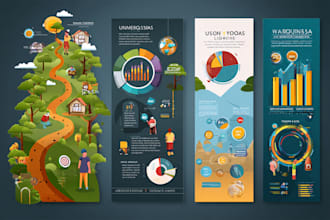 design custom infographics, roadmaps, flowcharts and white