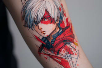 make anime tattoo design