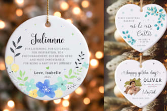 design high quality custom ornaments for etsy and pod