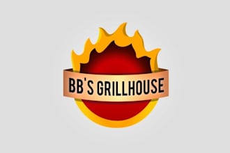 design best quality awesome bbs grill house logo