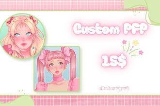 draw a custom pfp anime, kpop, cartoon style avatar