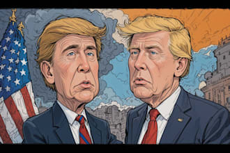 draw satire, editorial or political cartoons for you