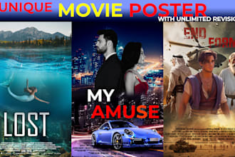 make a unique movie poster design  for your film
