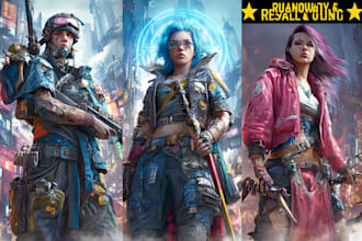 create sci fi or cyberpunk character artwork