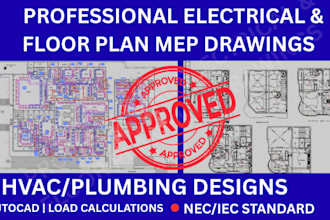 design electrical drawings, hvac floor plans and mep plans in autocad,