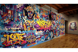 create custom graffiti art designs murals and wall arts