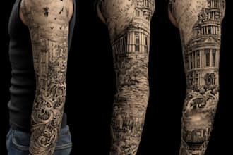 design custom tattoo, tattoo sleeve