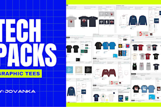 make professional tech packs for graphic shirts