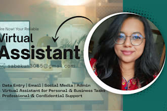 be your virtual assistant for admin support and social media