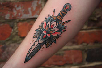 create old school or traditional tattoo design