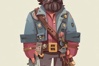 draw 2d game character illustration