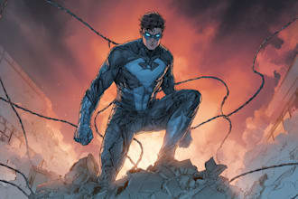 illustrate a superhero comic cover art