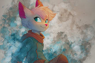 make digital watercolor nsfw character art or furry for you