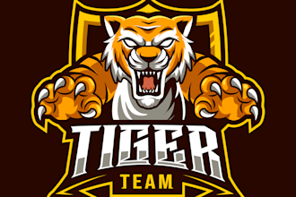 create gorgeous artwork to create antique tiger logo