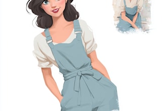 create an portrait into disney style illustration art