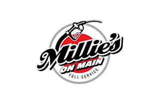 design historic gas station turned bar logo