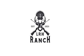 design awesome unique lrh ranch logo