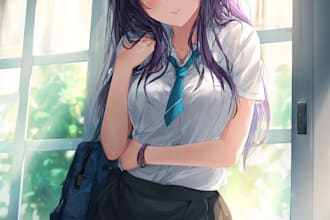 draw your character in anime or semi realism style