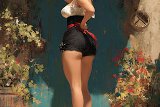 make sexy pin up girl illustration for graphic comic pinup