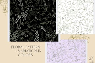 create floral pattern for textile and fabric prints