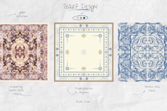 luxury scarf pattern design