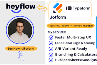 migrate your typeform or jotform to heyflow with logic, UX polish and tracking
