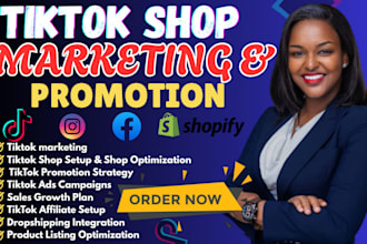 setup and manage tiktok shop marketing, promotion and sales growth