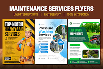 create custom flyers for pressure washing, cleaning, gardening and handyman