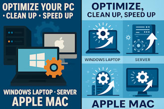 optimize, speed up, clean up windows laptop, PC, server apple mac remotely