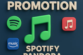 do organic music promotion on spotify, pandora, amazon , apple music and more