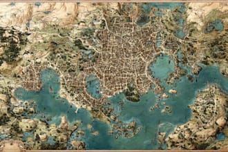create a fantasy map, battle map, or world map animation