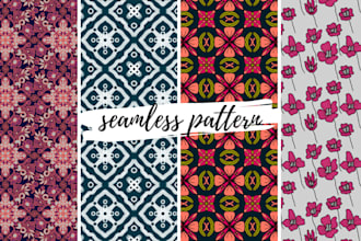 create unique seamless hand drawn digital patterns