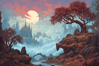 make fantasy landscape illustrations