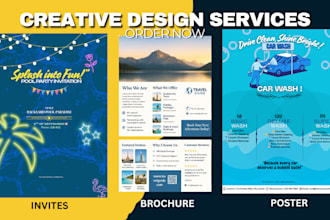 create eye catching advertising posters, company brochures and invites