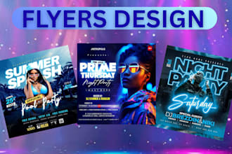 design  party flyer, event flyer, club flyer, birthday flyer