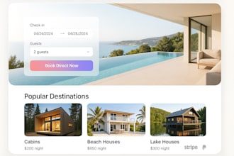 design direct booking, lodgify hostaway airbnb clone vacation rental booking com
