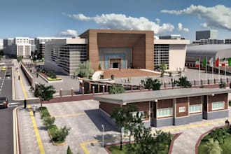 design 3d halls, conference booths, and event stages with realistic renders